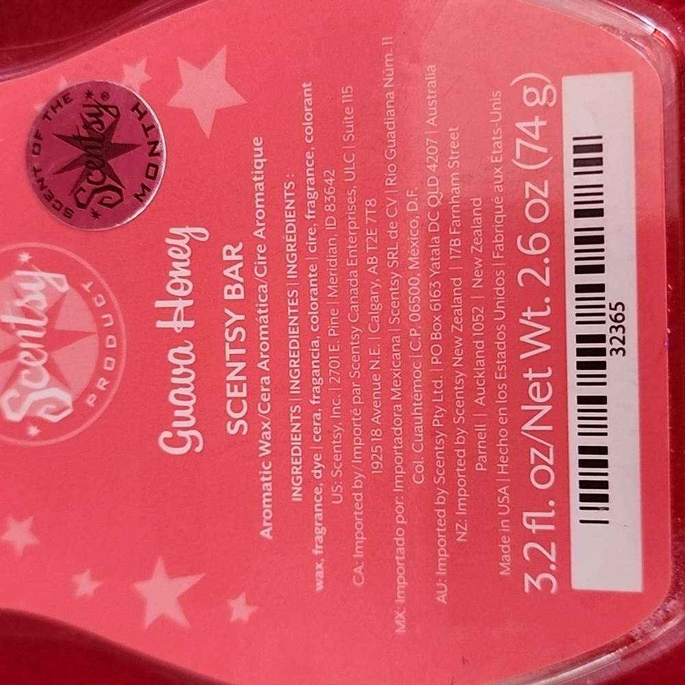 NEW, Set of 3 Scentsy Authentic Product. Guava Honey Scentsy Bar. - Picture 5 of 5